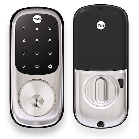 Yale Real Living Assure Touchscreen Deadbolt with ZigBee US15 619 Satin Nickel Finish YRD226HA2619